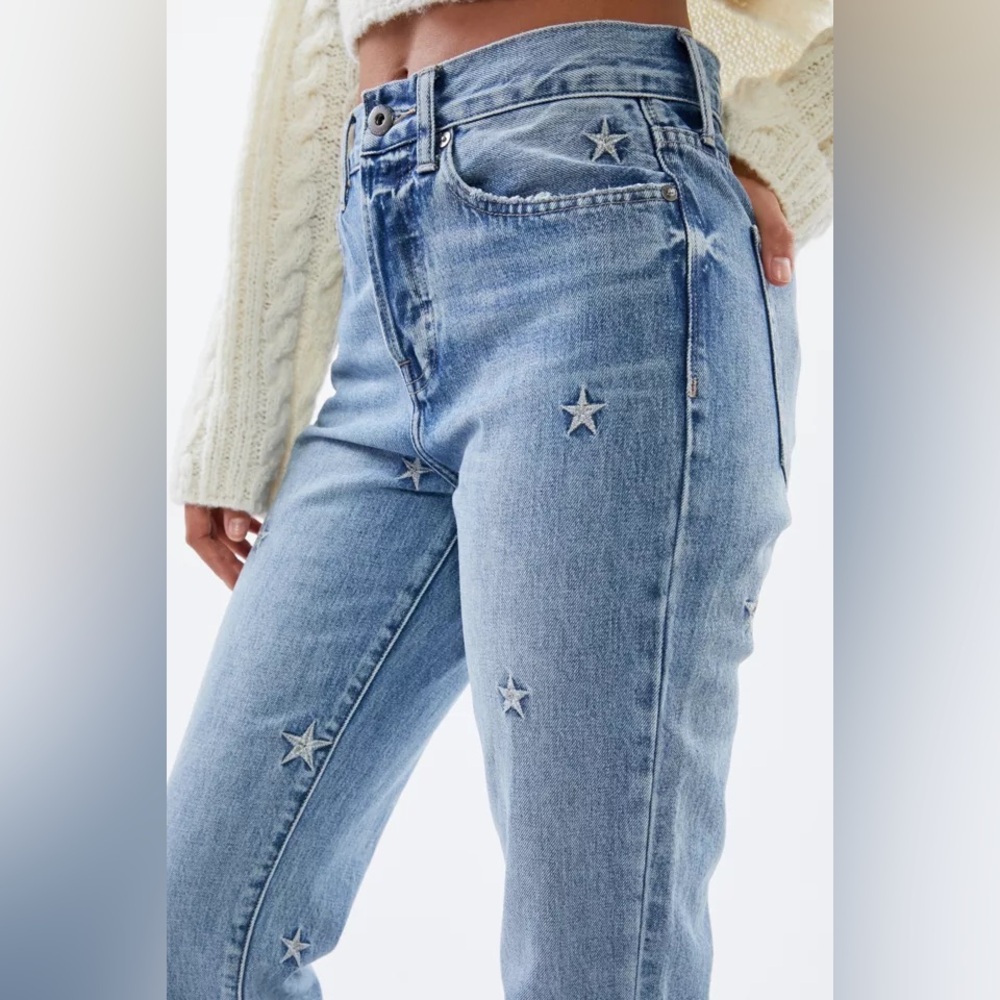 Pistola Charlie Star Embroidered Straight Leg Jean – Supernova sz 29